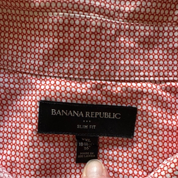 Banana Republic Orange and Red Gingham Button Down Shirt - Picture 2 of 2